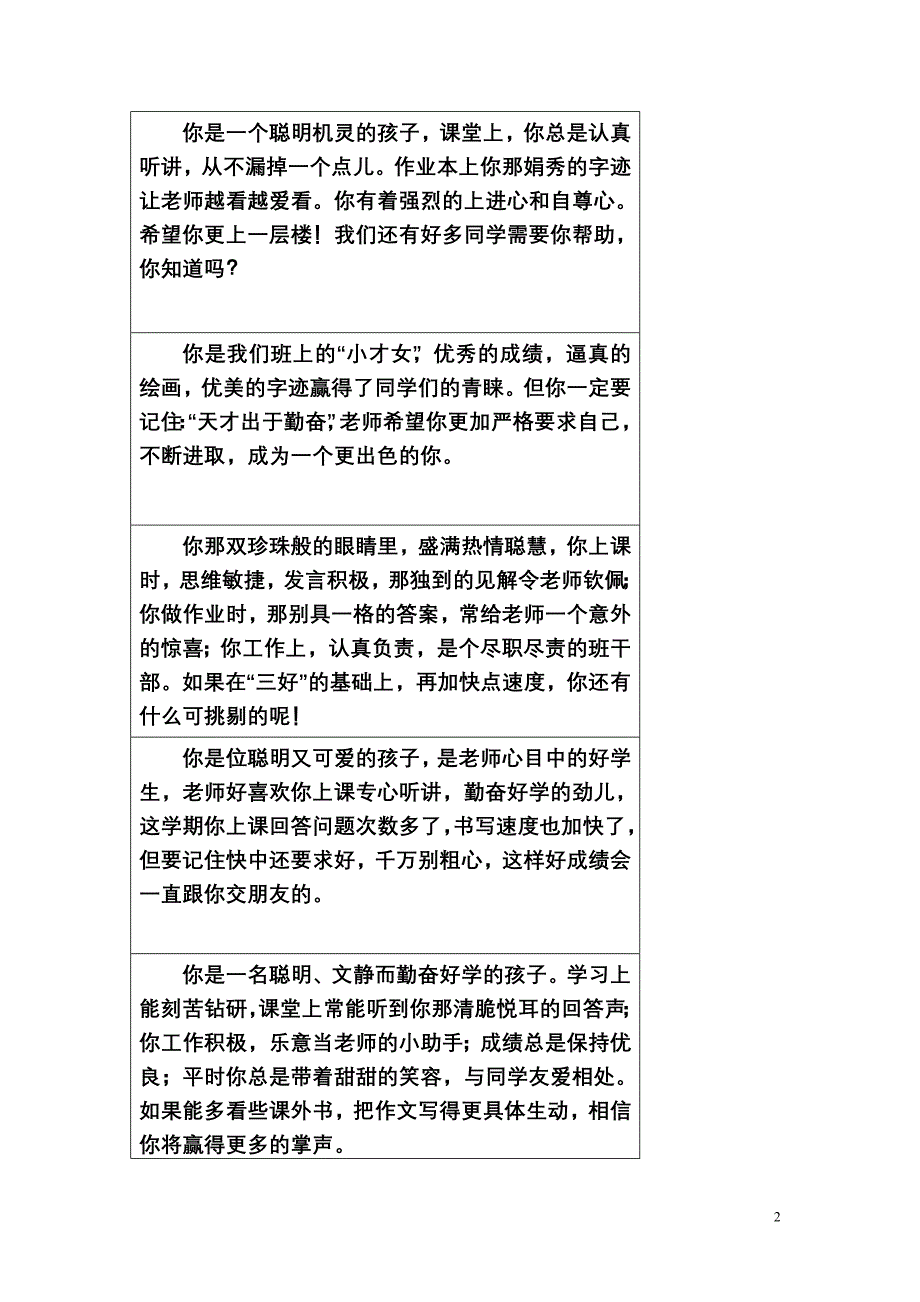 小学生学期评语.doc_第2页