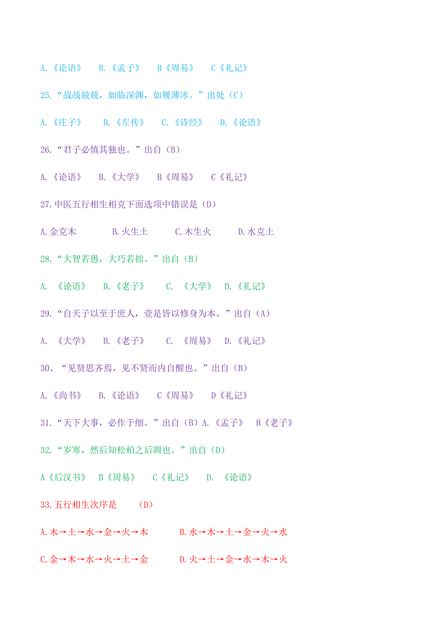 2024年国学知识竞赛试题答案_第4页