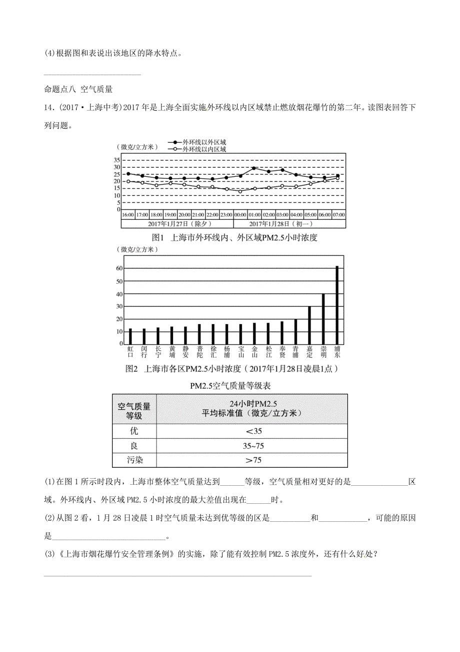 精校版中考地理总复习七年级上册第四章世界的气候真题演练湘教版_第5页