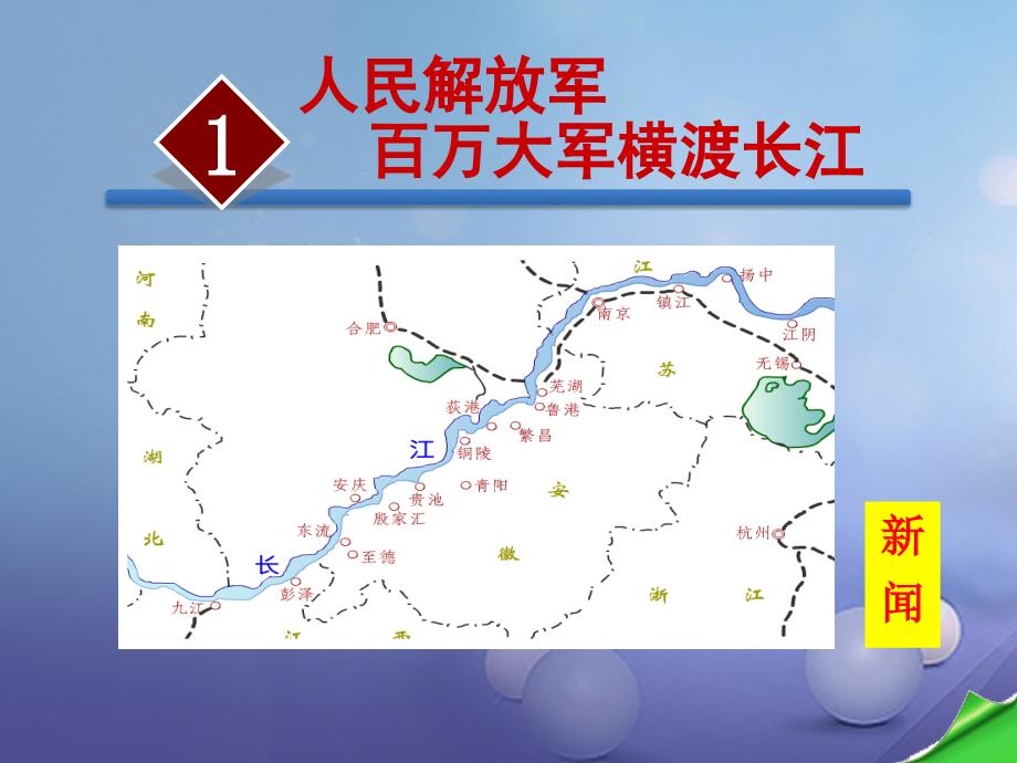 八年级语文上册 第一单元 1 消息二则 人民解放军百万大军横渡长江课件 新人教版_第1页