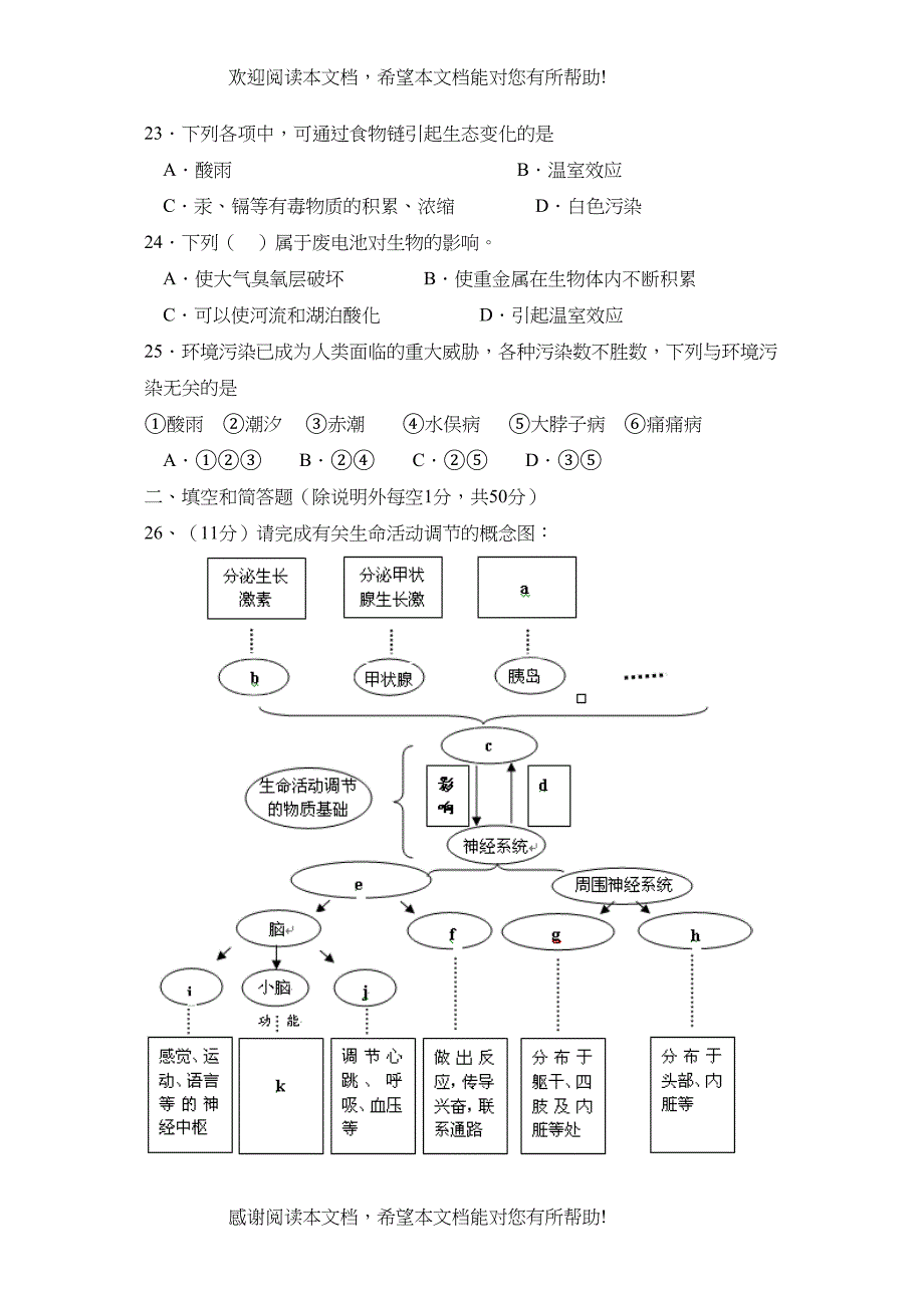 2022年淄博市临淄区第二学期初二期中考试初中生物_第4页