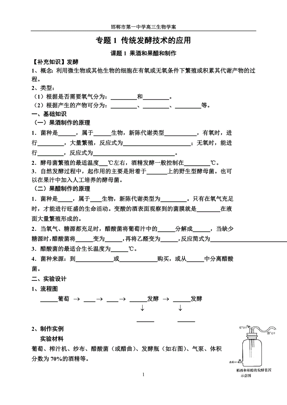 2011生物选修一知识点总结_第1页