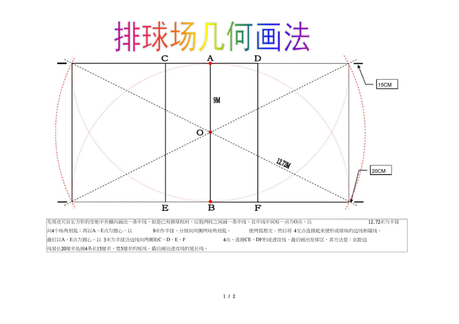 排球场几何画法示意图_第1页