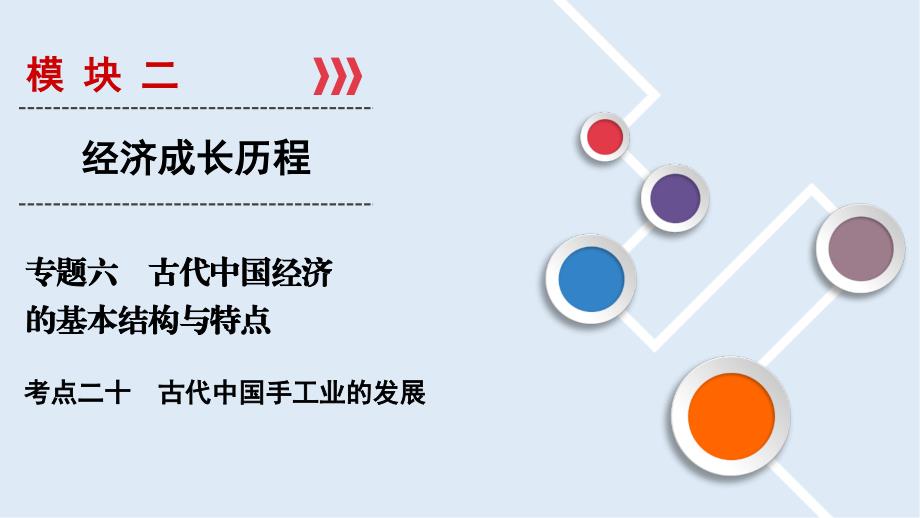 大一轮高考总复习历史人民版课件：考点20 古代中国手工业的发展_第1页