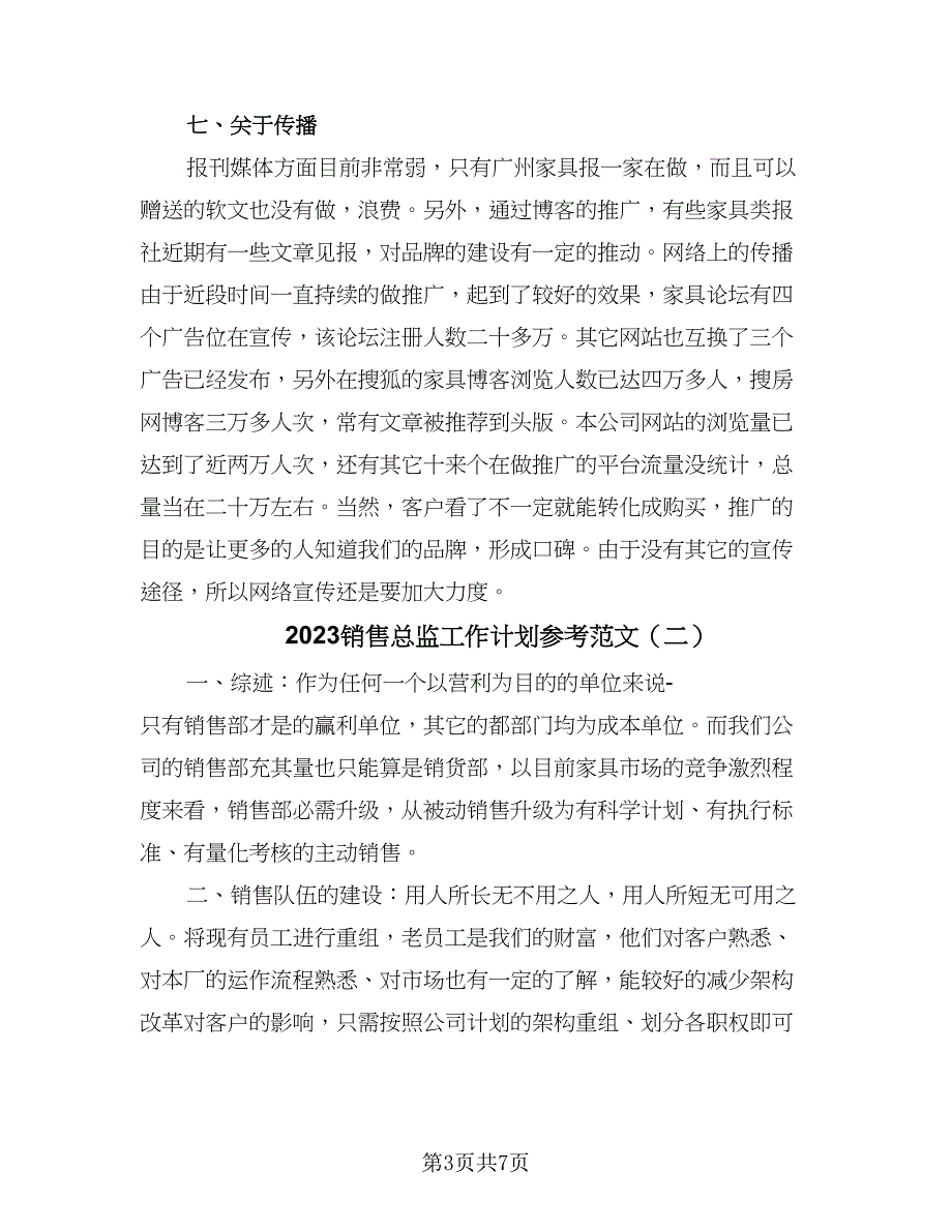 2023销售总监工作计划参考范文（三篇）.doc_第3页