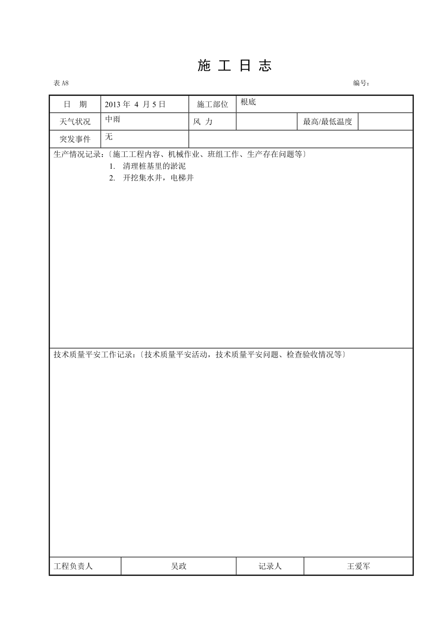 施工日志空白表格_第2页