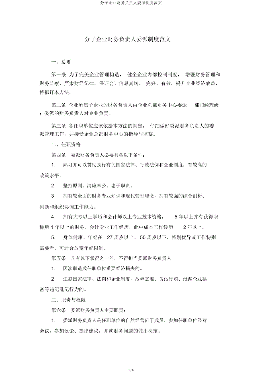 分子公司财务负责人委派制度.doc_第1页