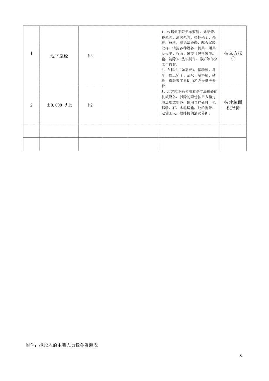 砼工劳务招标邀请书(DOC)_第5页