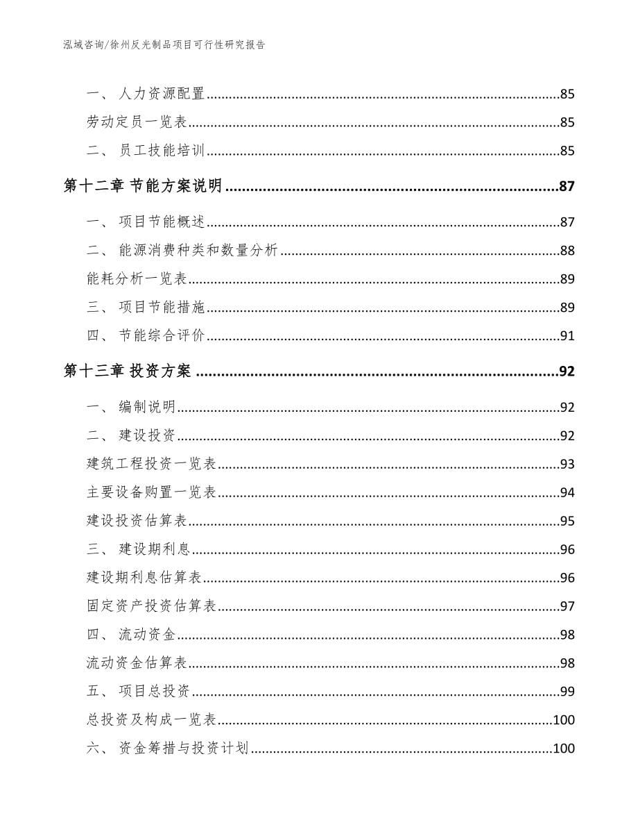 徐州反光制品项目可行性研究报告参考范文_第5页