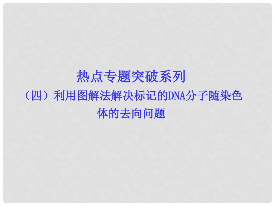导学教程高考生物一轮复习 第6单元 遗传的物质基础 热点专题突破系列（四）利用图解法解决标记的DNA分子随染色体的去向问题课件_第1页