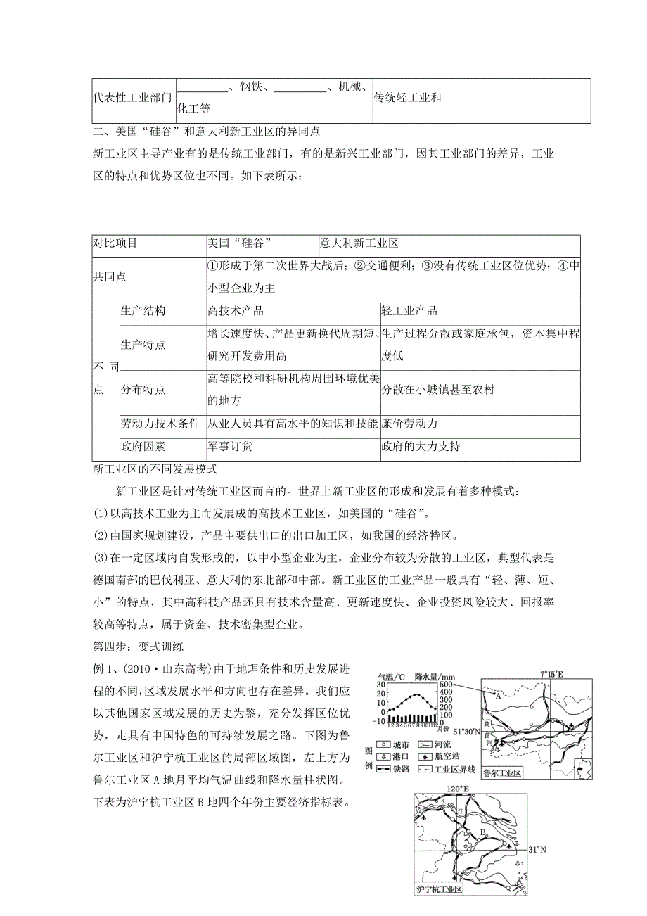 【最新】辽宁省本溪满族自治县高级中学人教版地理必修二4.3传统工业区和新工业区 学案_第2页