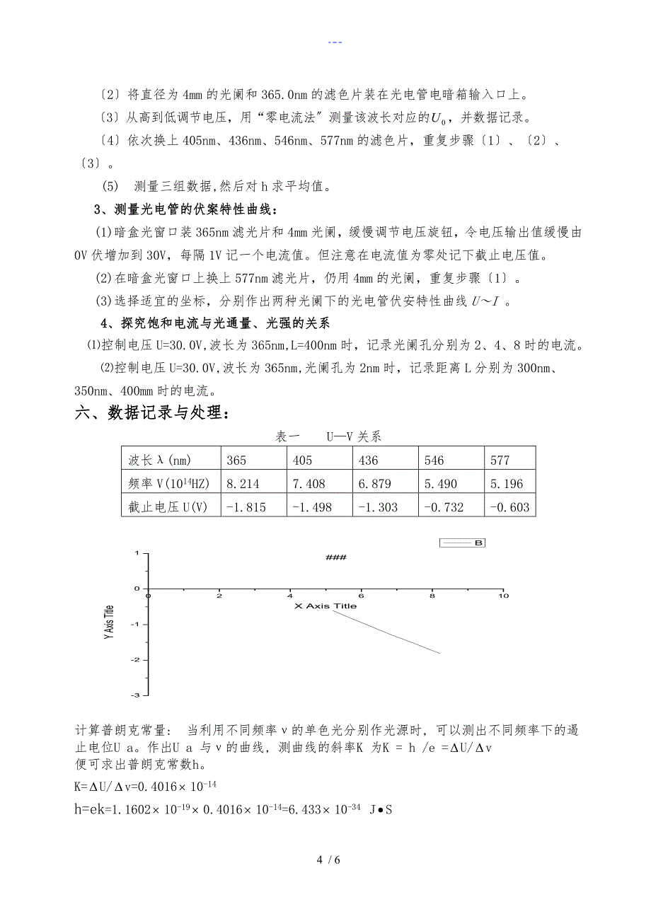 实验报告-光电效应实验_第4页