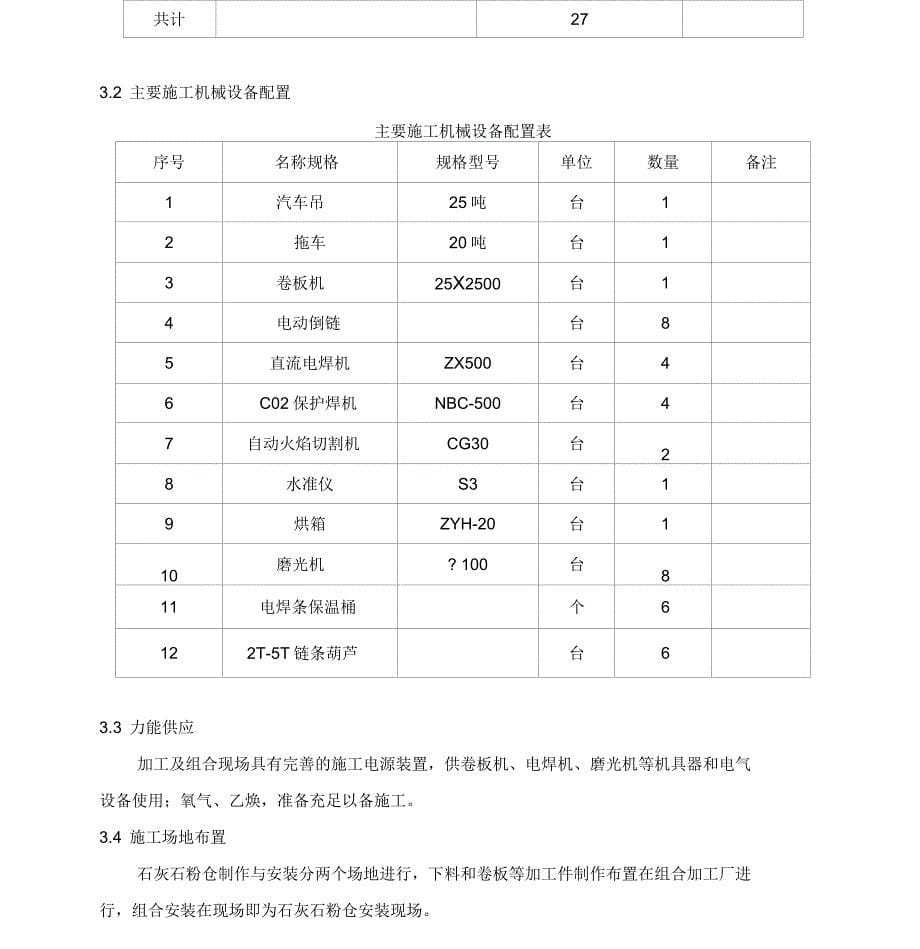 石灰石粉仓制作安装施工技术方案_第5页