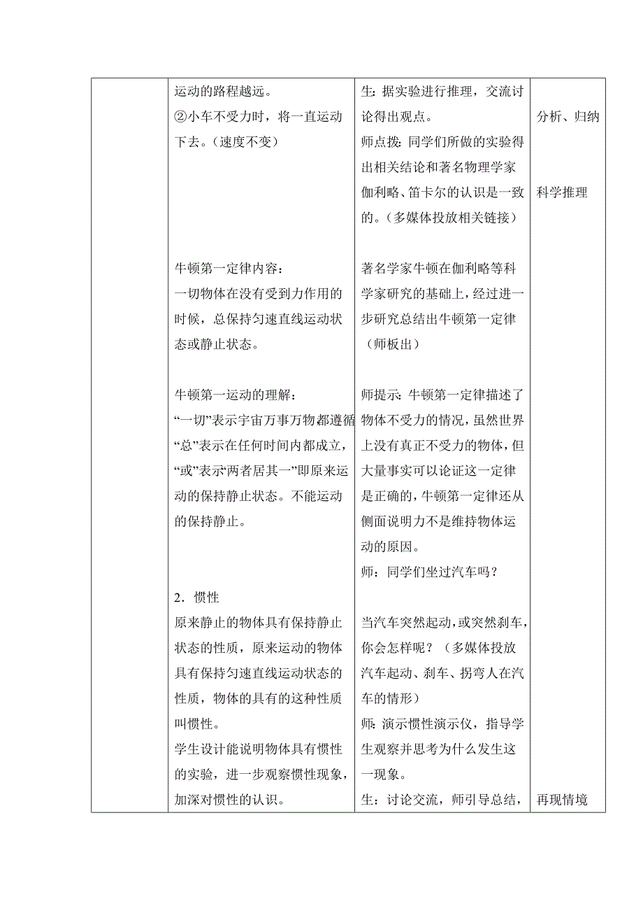 《牛顿第一定律》参考教案.doc_第3页