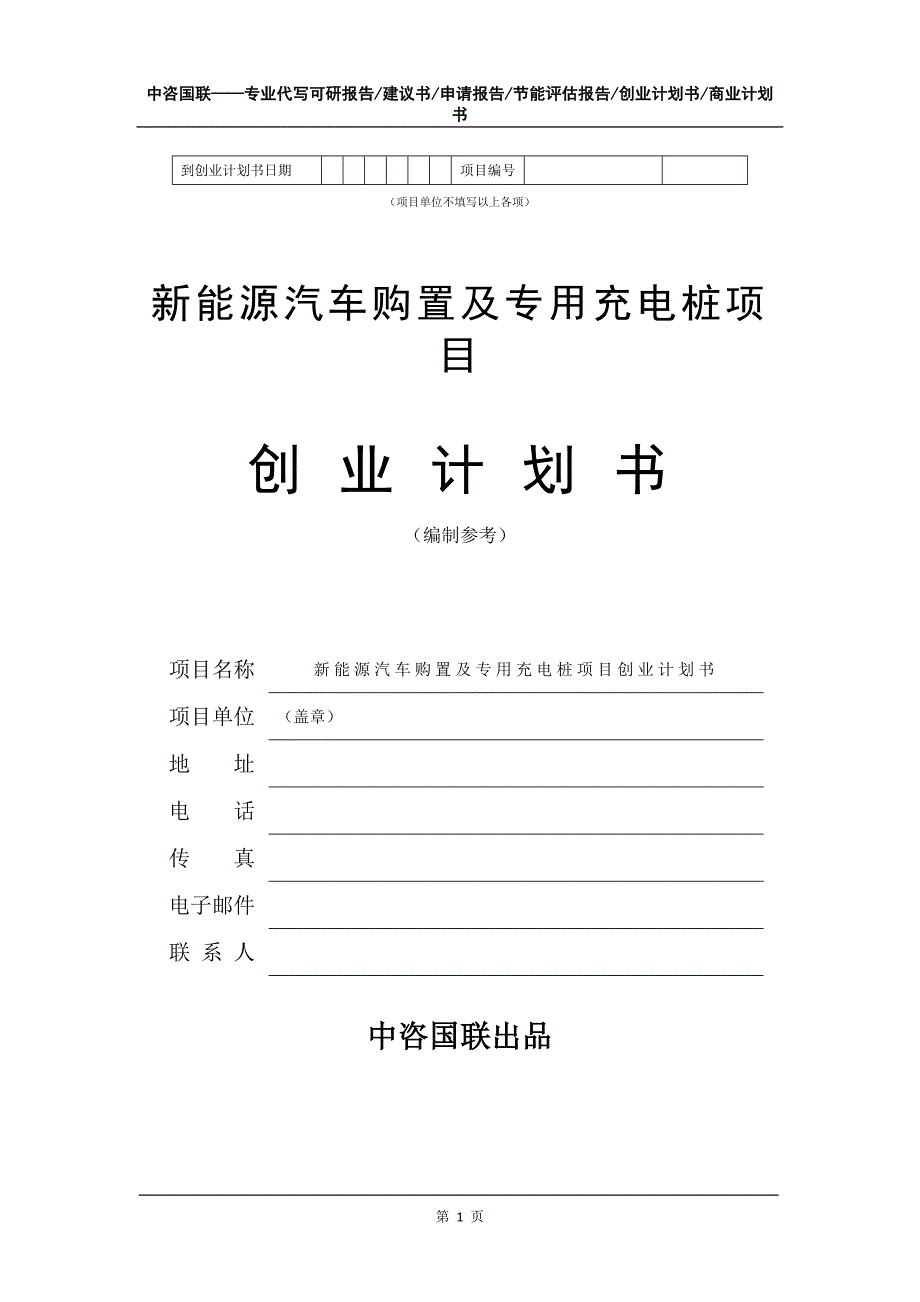 新能源汽车购置及专用充电桩项目创业计划书写作模板_第2页