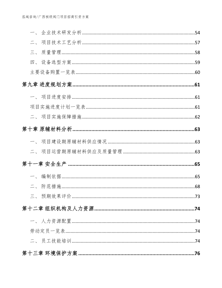 广西核级阀门项目招商引资方案模板参考_第4页