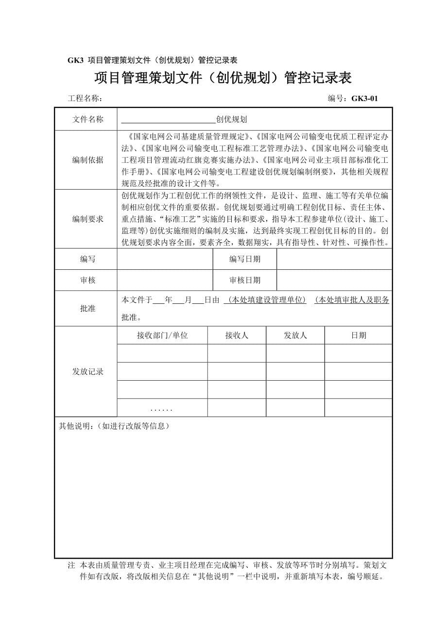 业主项目部标准化管理管控记录表_第5页