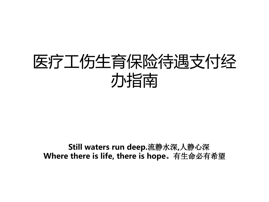 医疗工伤生育保险待遇支付经办指南_第1页