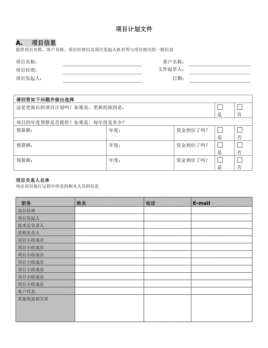 项目管理全套模板_第4页