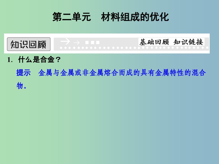 高中化学专题四材料加工与性能优化4.2材料组成的优化课件苏教版.ppt_第1页