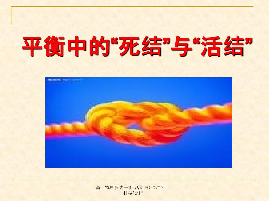 高一物理多力平衡活结与死结活杆与死杆经典实用_第1页