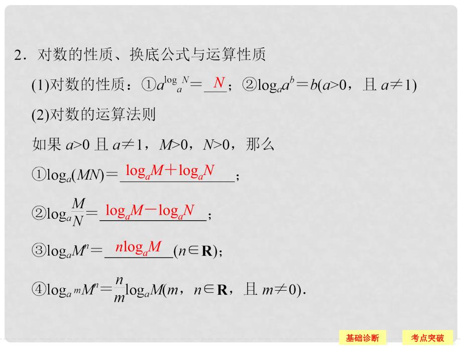 高考数学一轮复习 第二章 函数概念与基本初等函数I 2.6 对数与对数函数课件 文_第4页