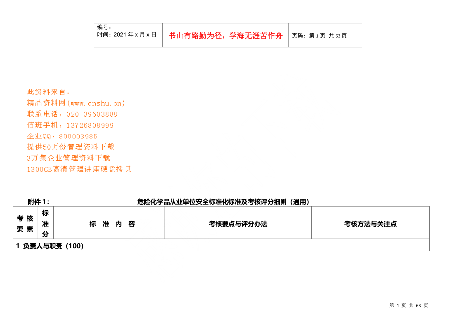 危险化学品从业单位安全标准化与考核评分细则_第1页