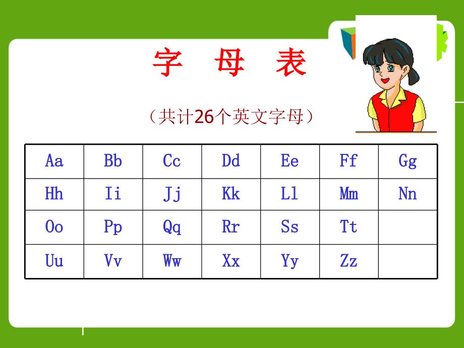 复习26个英语字母教学公开课件 (2)_第2页