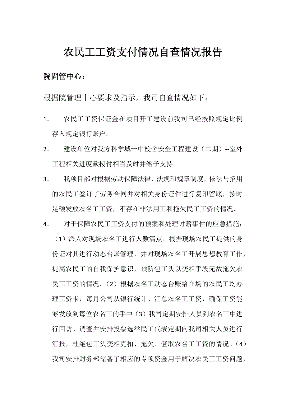 关于农民工工资支付情况报告_第1页