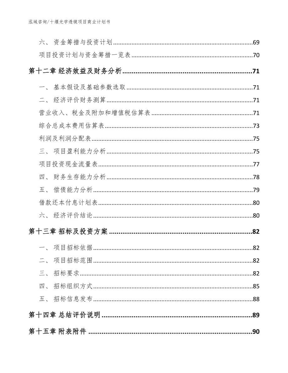 十堰光学透镜项目商业计划书（范文模板）_第5页