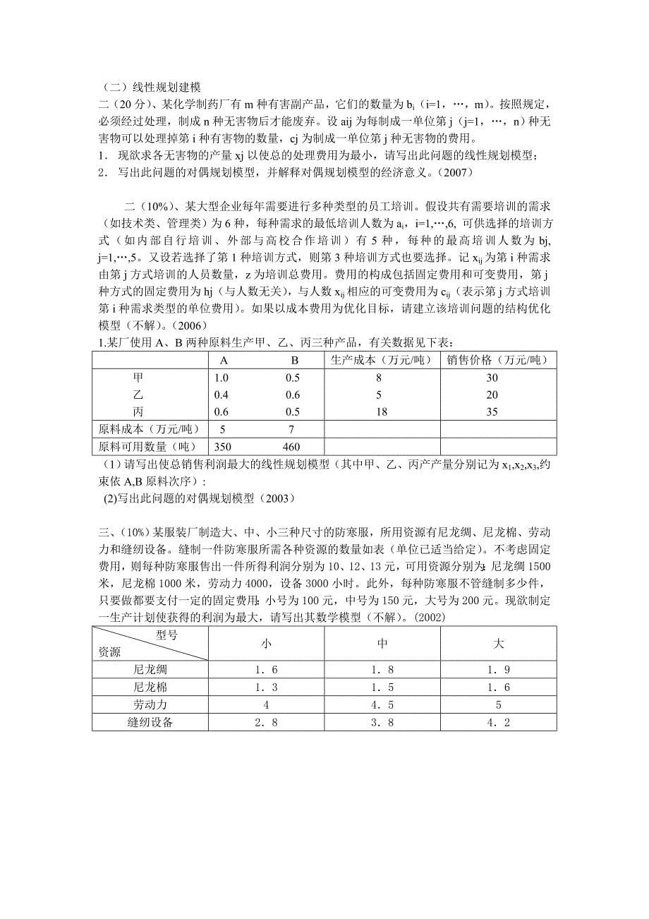 天大运筹学考研历年试题分类.doc_第5页