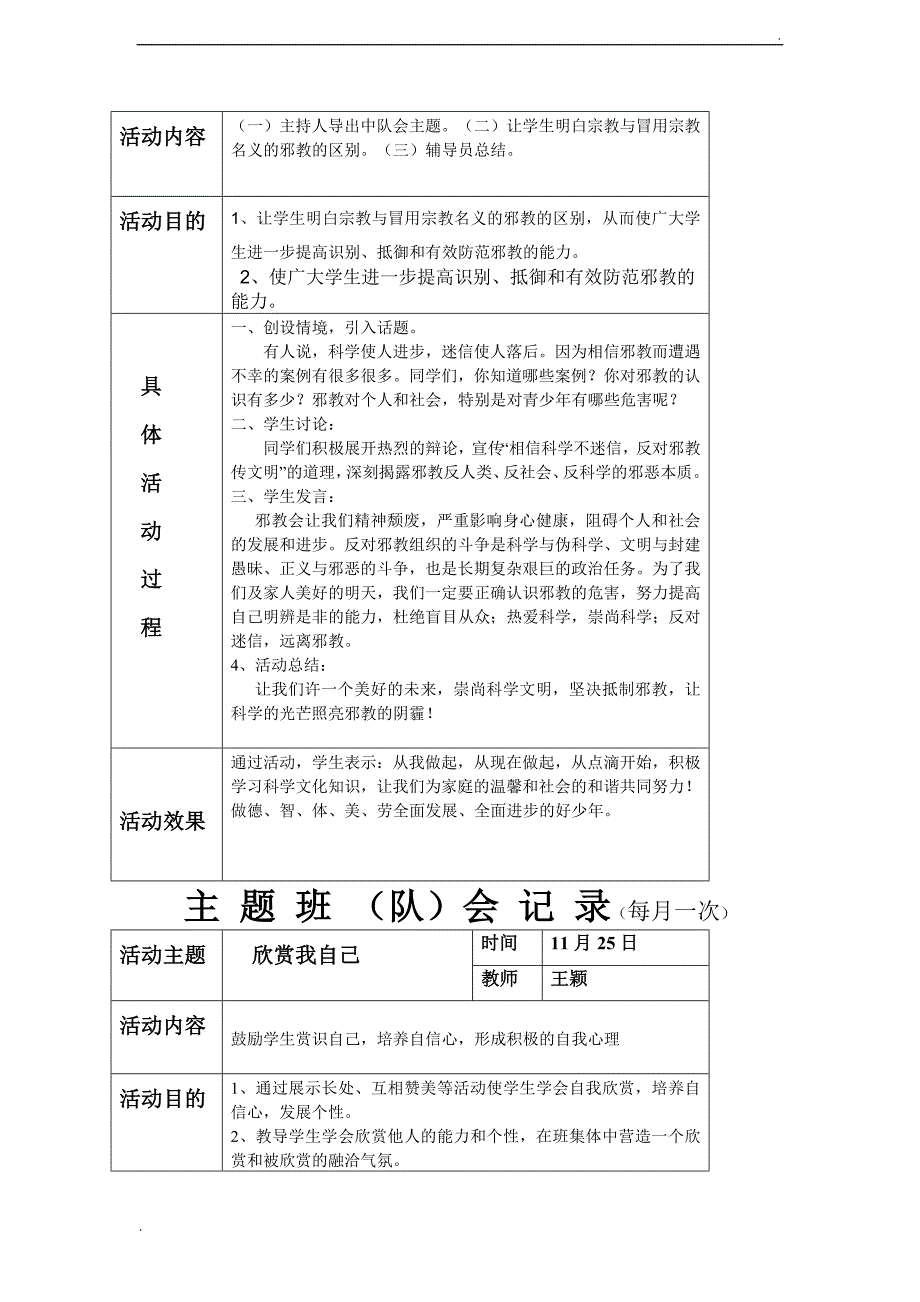 主题班队会记录word_第2页