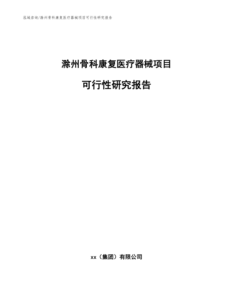 滁州骨科康复医疗器械项目可行性研究报告（范文模板）_第1页