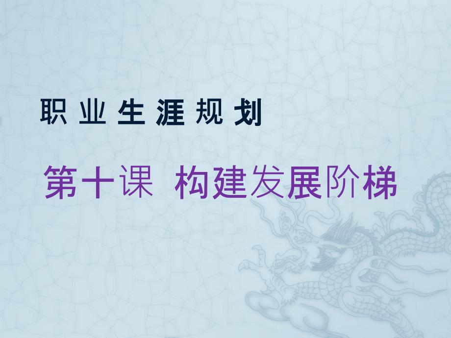 职业生涯规划构建发展阶梯_第1页