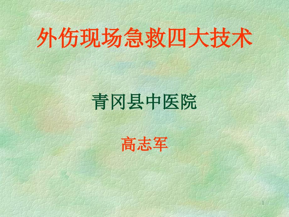 现场外伤急救四大技术PPT参考课件_第1页