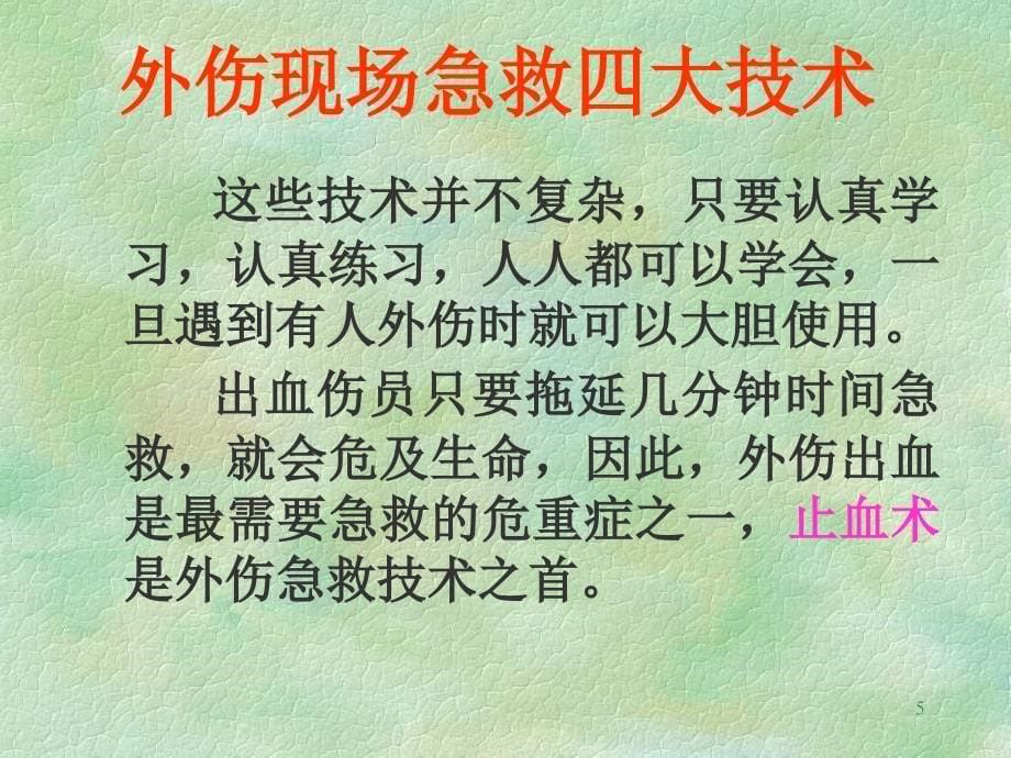 现场外伤急救四大技术PPT参考课件_第5页