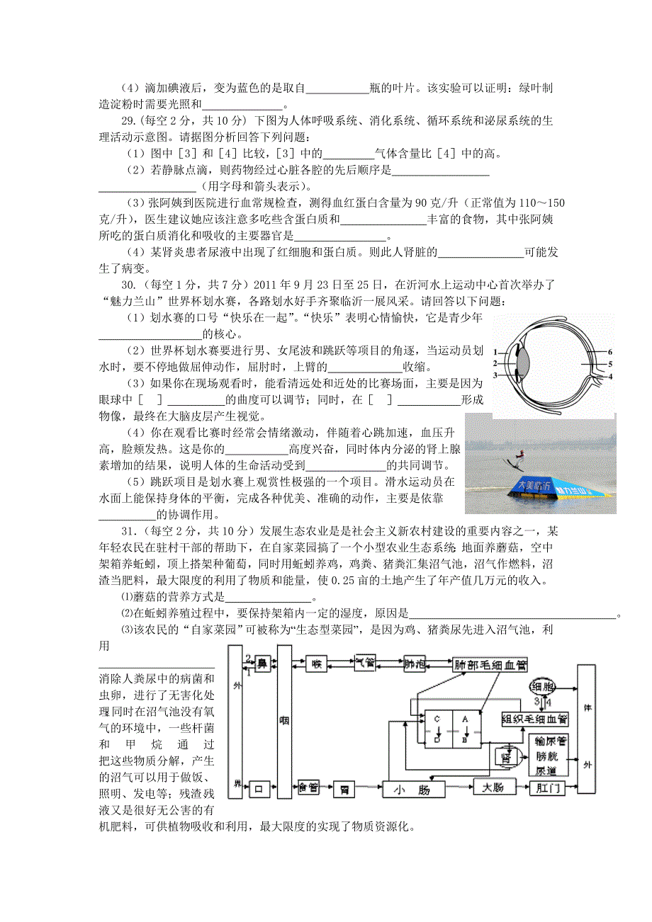 八年级生物会考试题_第4页