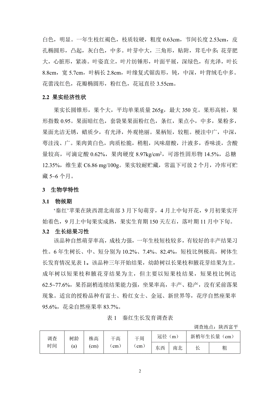 中晚熟苹果新品种‘秦红’的选育.doc_第2页