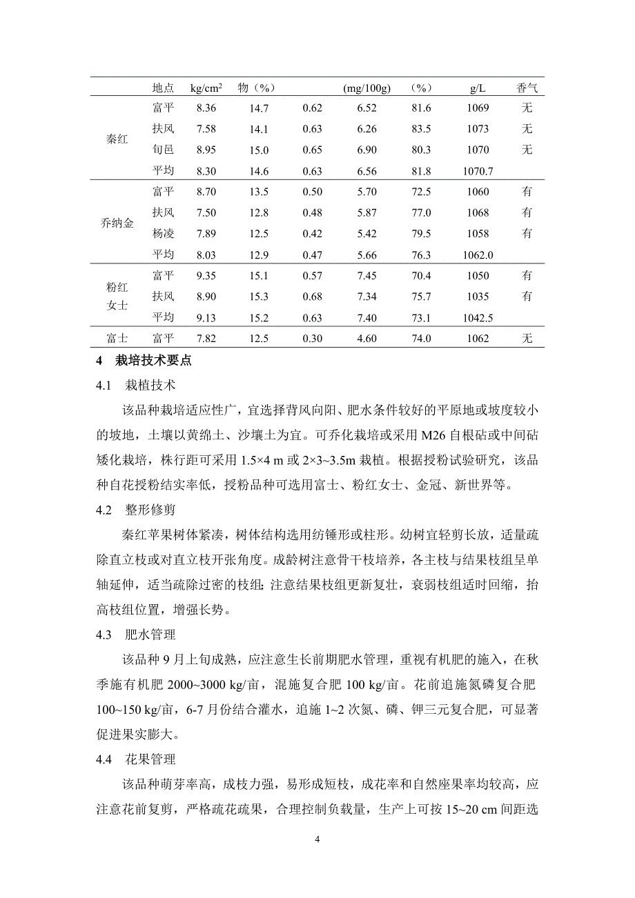 中晚熟苹果新品种‘秦红’的选育.doc_第4页