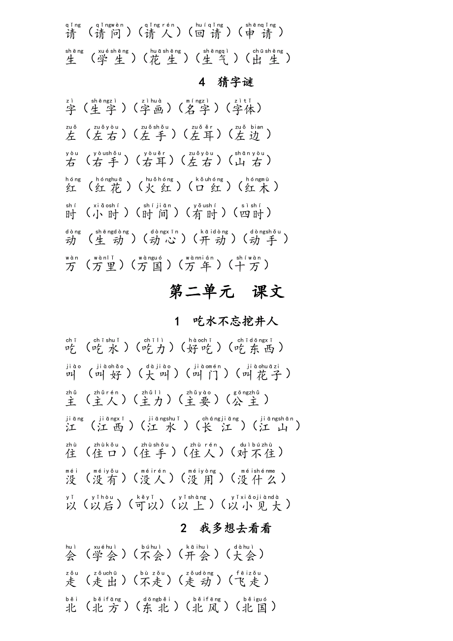 一年级语文下册一类字带注音_第2页