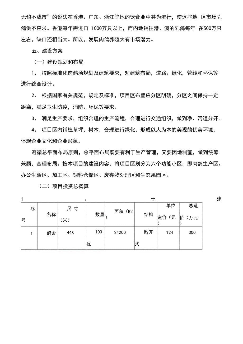 肉鸽养殖项目可行性报告_第5页