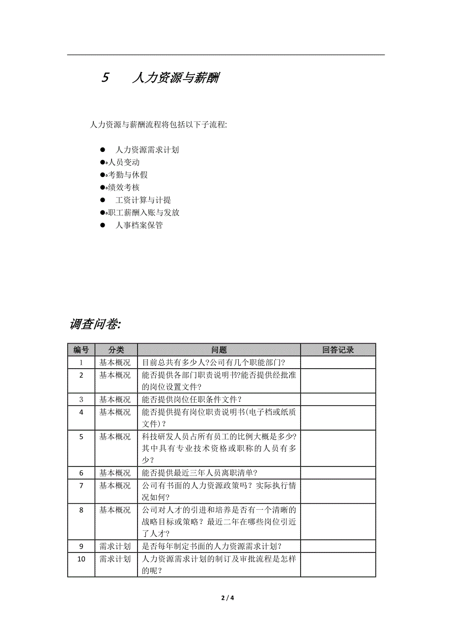 人力资源与薪酬流程调查问卷.docx_第2页