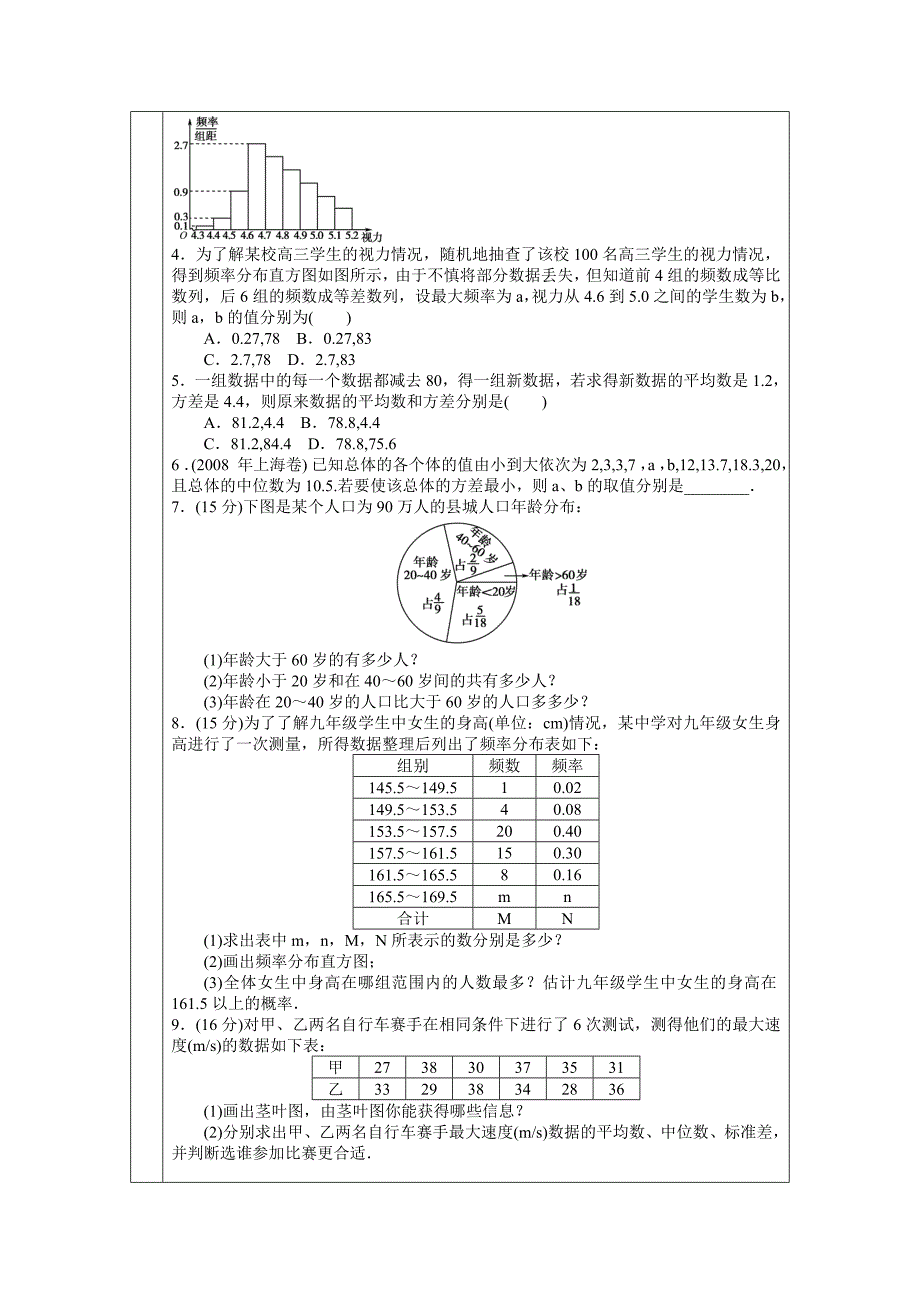 数学北师大版必修三导学案：1.3统计图表_第2页