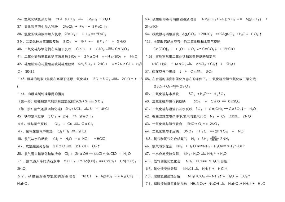 高中所有的化学方程式_第2页