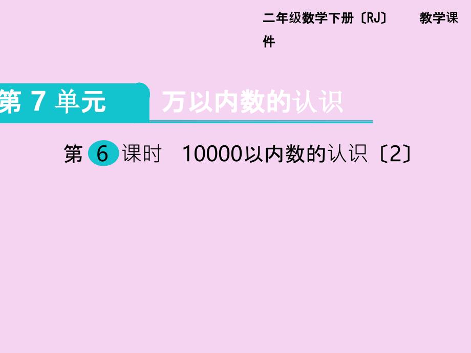 二年级下册数学第7单元万以内数的认识第6课时1以内数的认识2人教新课标ppt课件_第1页