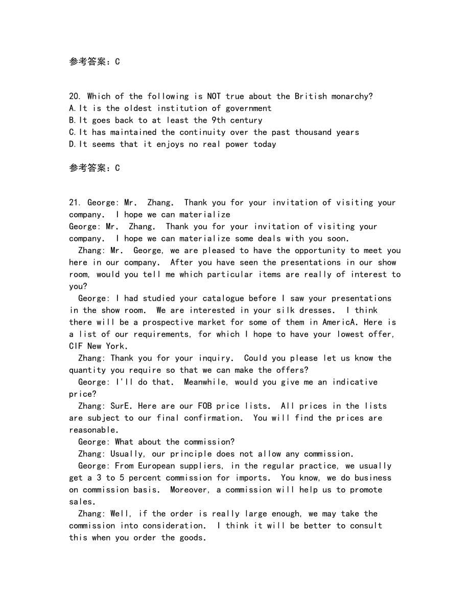 北京语言大学22春《英语国家概况》补考试题库答案参考14_第5页