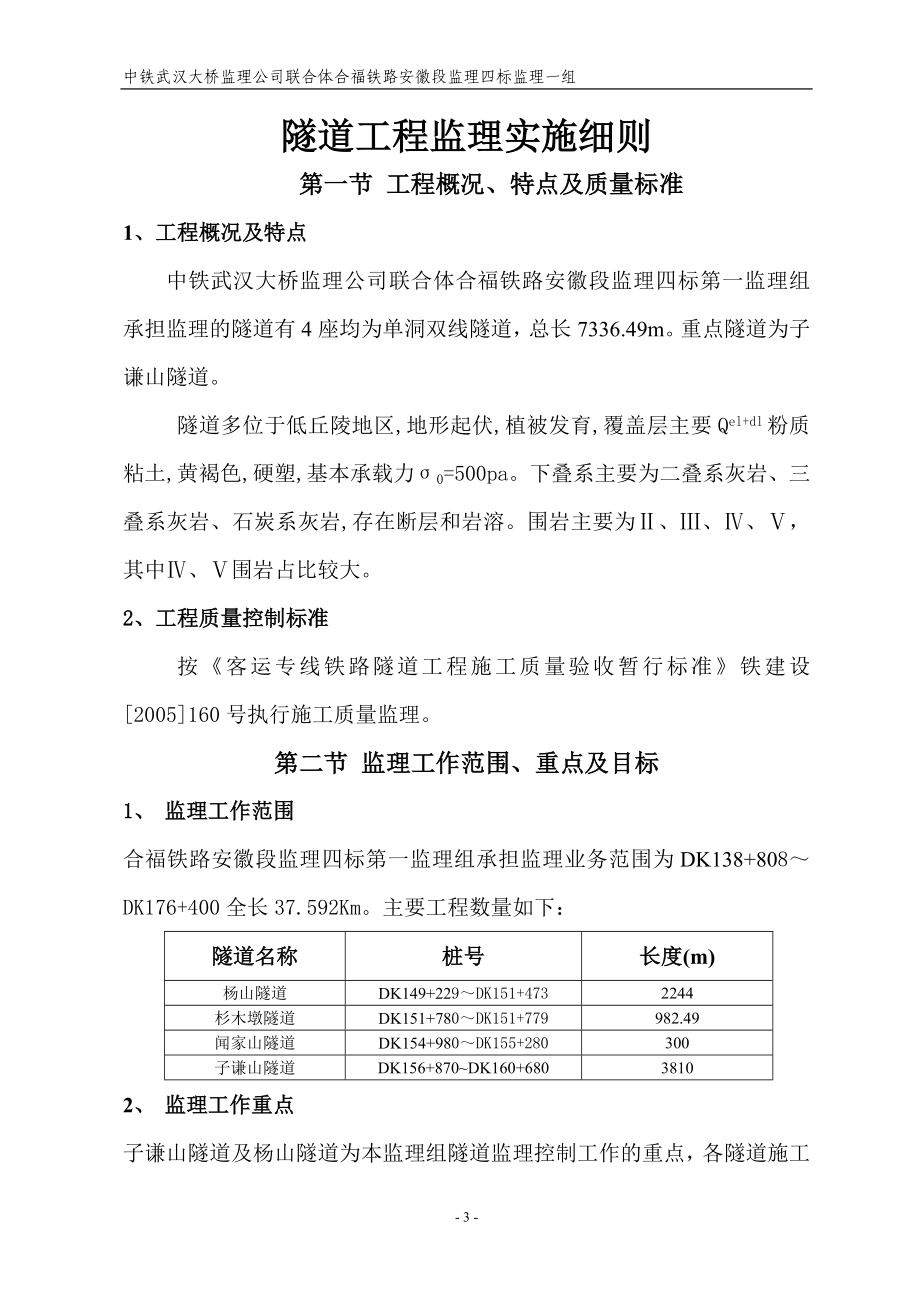 湖北某铁路客运专线隧道工程监理细则_第3页