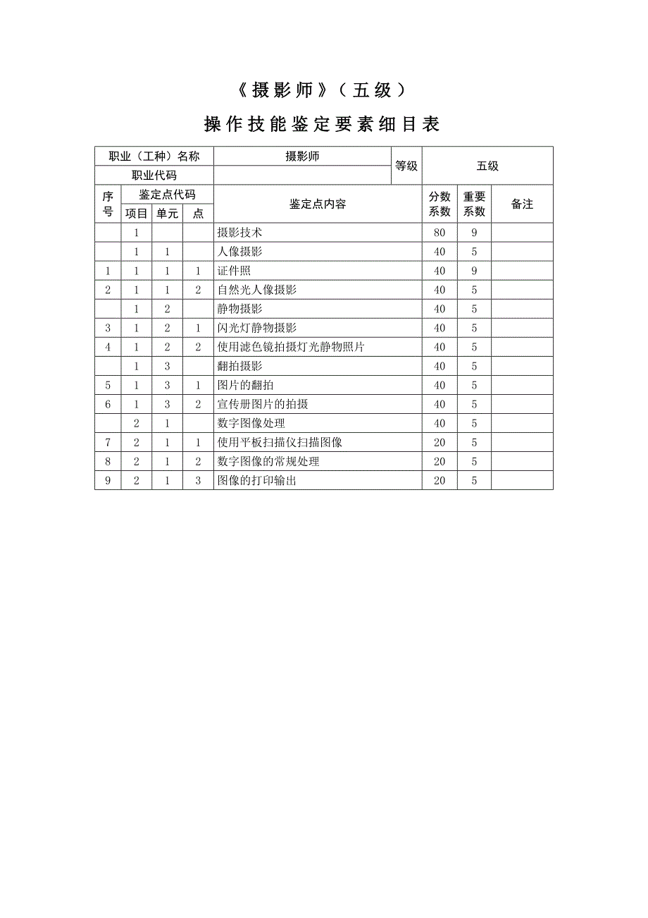 五级_鉴定要素细目表.doc_第1页