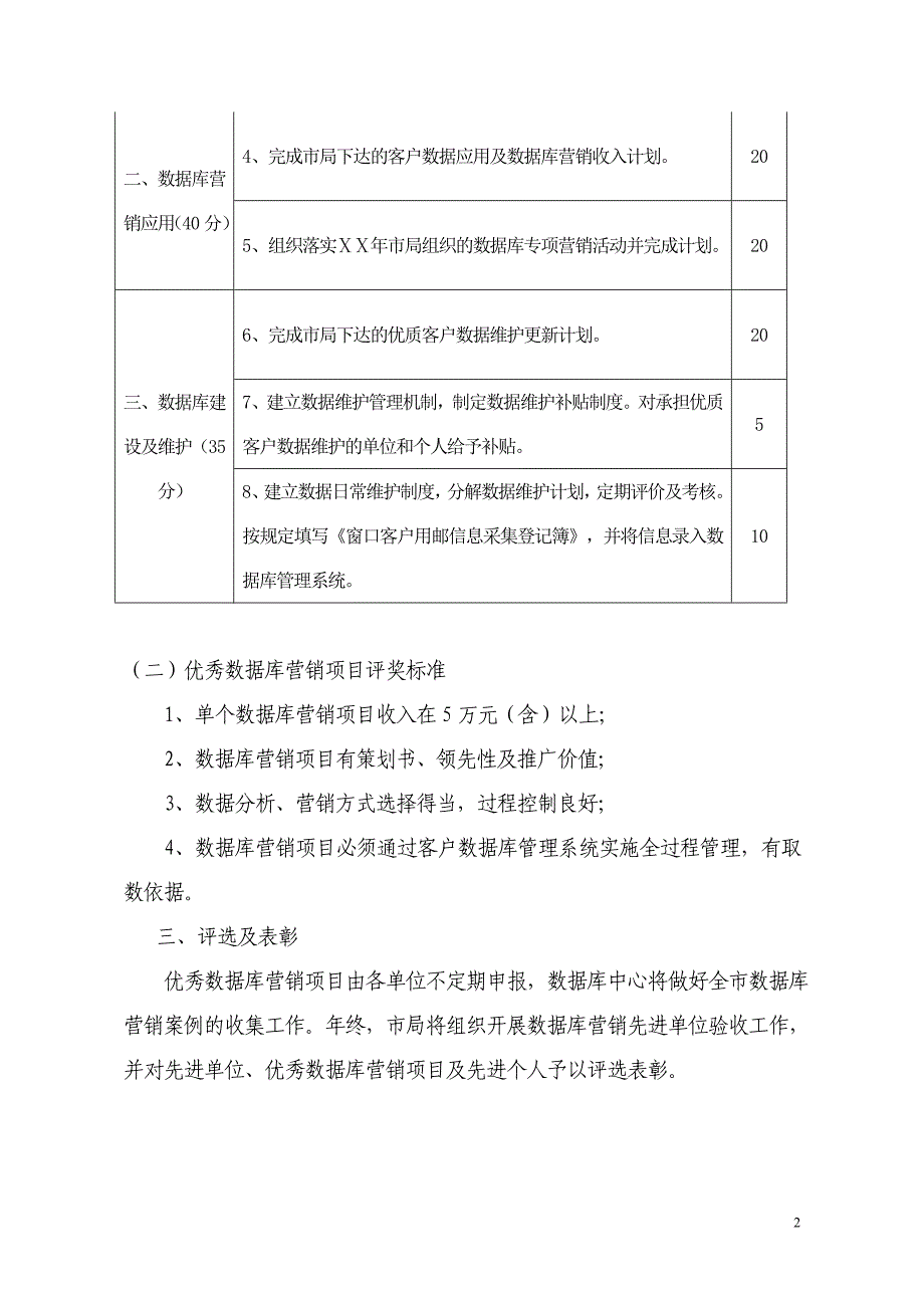 邮政数据库营销工作奖励办法_第2页