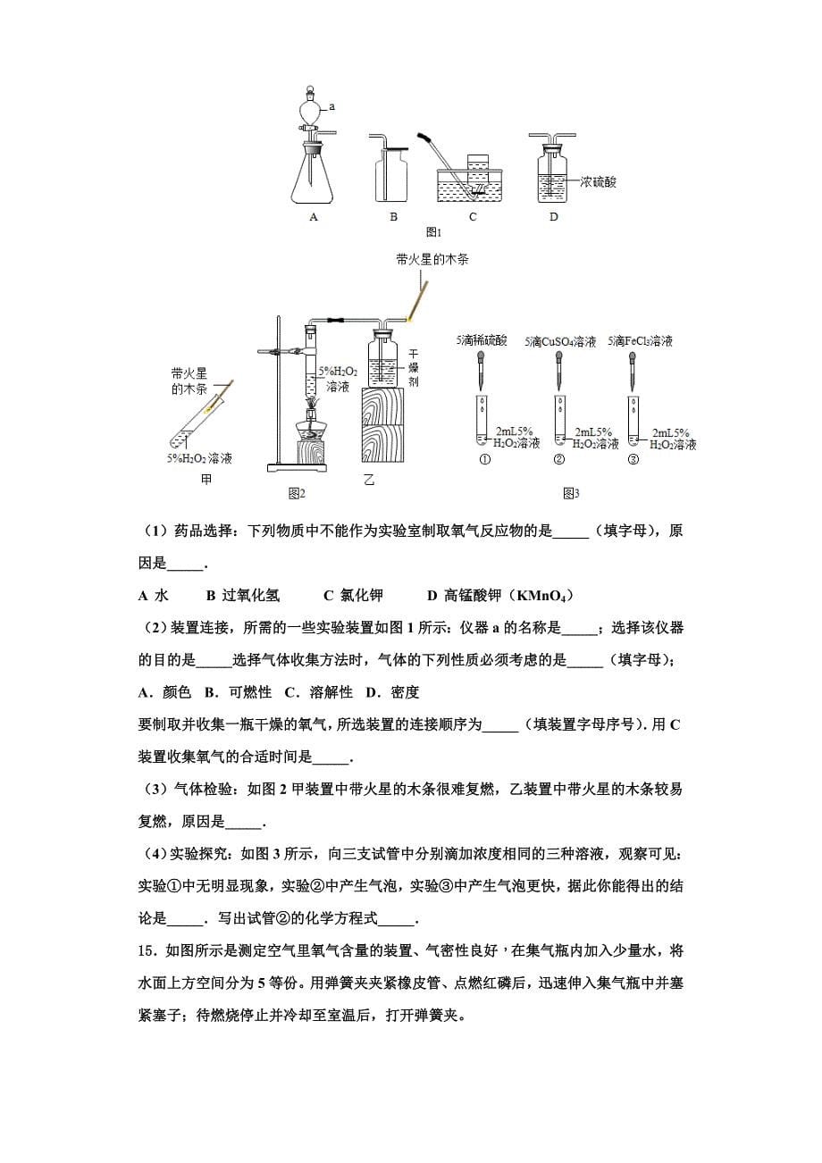 2022-2023学年上海市交大二附中化学九年级第一学期期中经典模拟试题含解析.doc_第5页